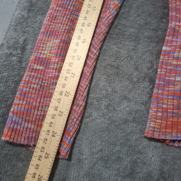 Sundance Sweater Multicolor Ribbed Spacedye Knit Henley Women's Size XL Stretch - Picture 8 of 9